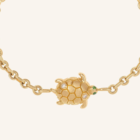 Bracelet Donatello or jaune, diamants et tsavorites - View 2