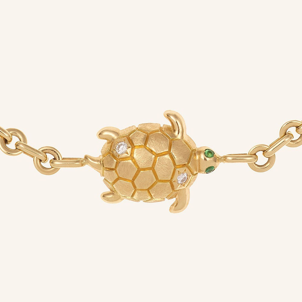 Bracelet Donatello or jaune, diamants et tsavorites - View 3