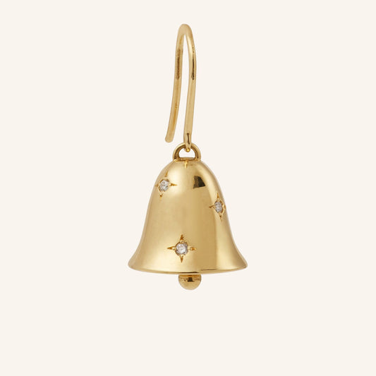 Pendant d’oreille Clochette, or jaune et diamants - View 2