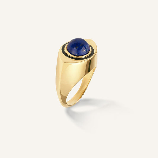 Bague Oudjat Uma, or jaune 18 carats et perle de Lapis-lazuli - View 2