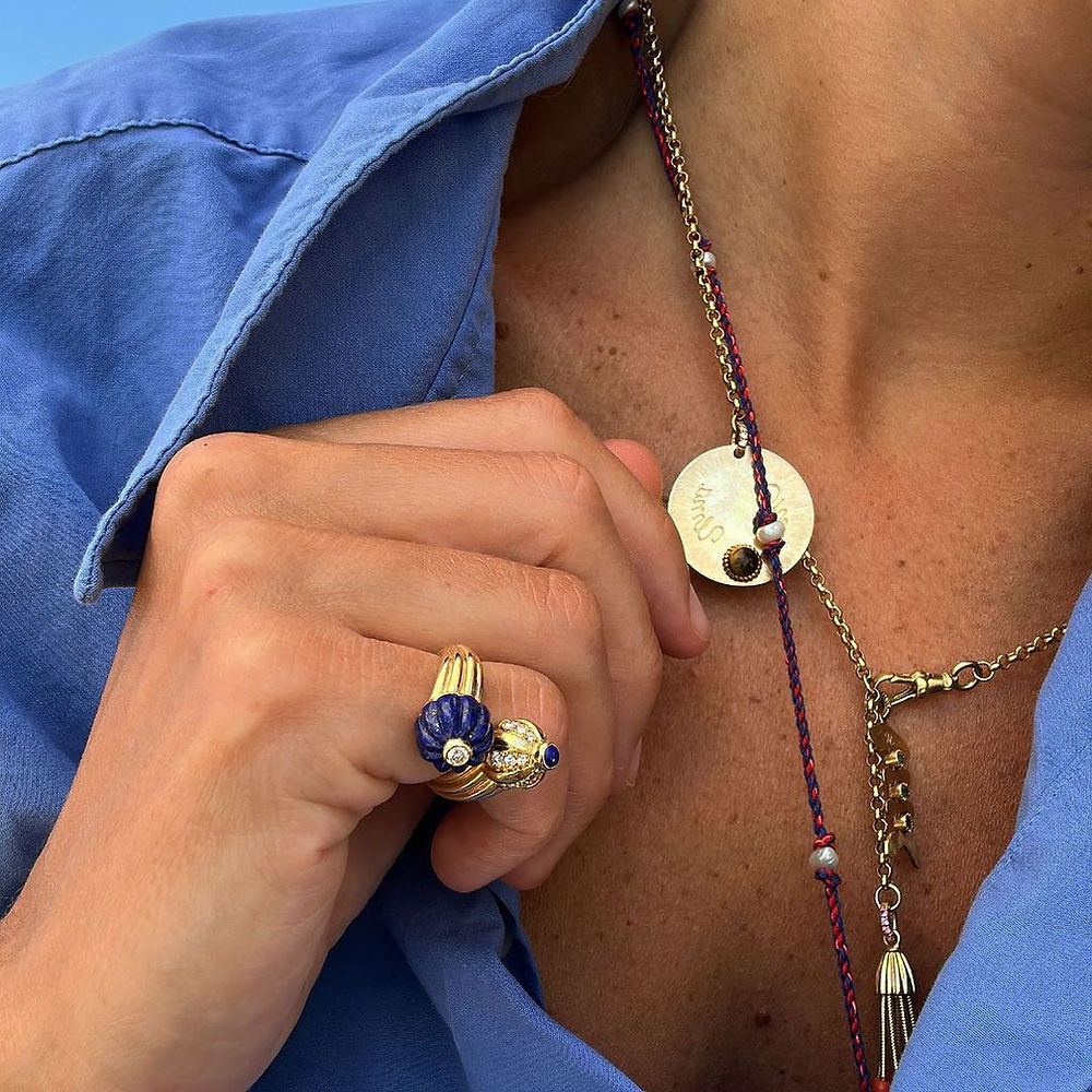 Bague Double Gelato, or jaune, lapis-lazuli et diamants - View 4