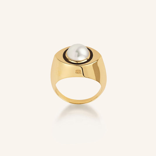 Bague Oudjat Uma, or jaune 18 carats et perle Akoya - View 2