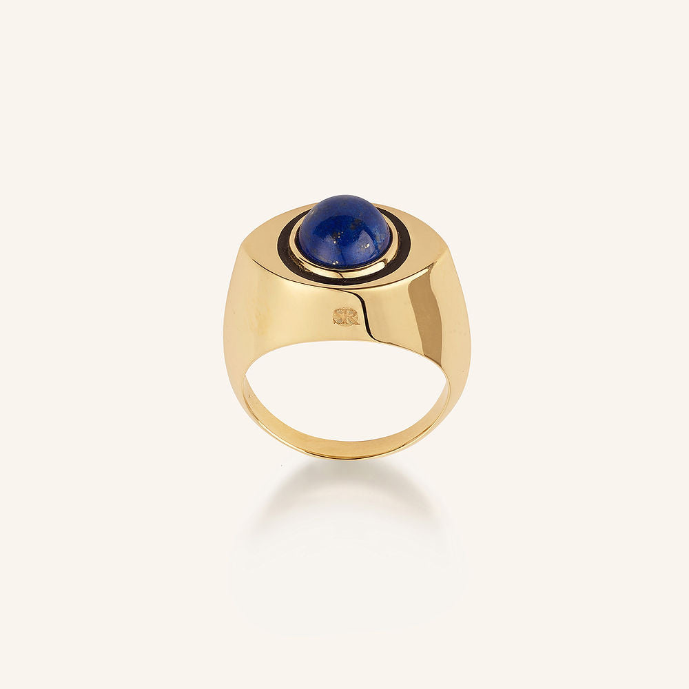 Bague Oudjat Uma, or jaune 18 carats et perle de Lapis-lazuli - View 3