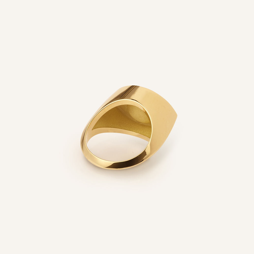 Bague Oudjat Uma, or jaune 18 carats et perle de Lapis-lazuli - View 5