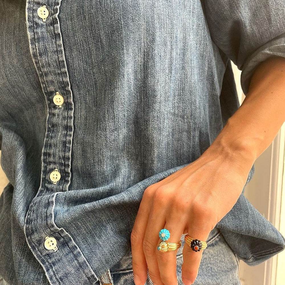Bague Double Gelato, or jaune, turquoise et diamants - View 4