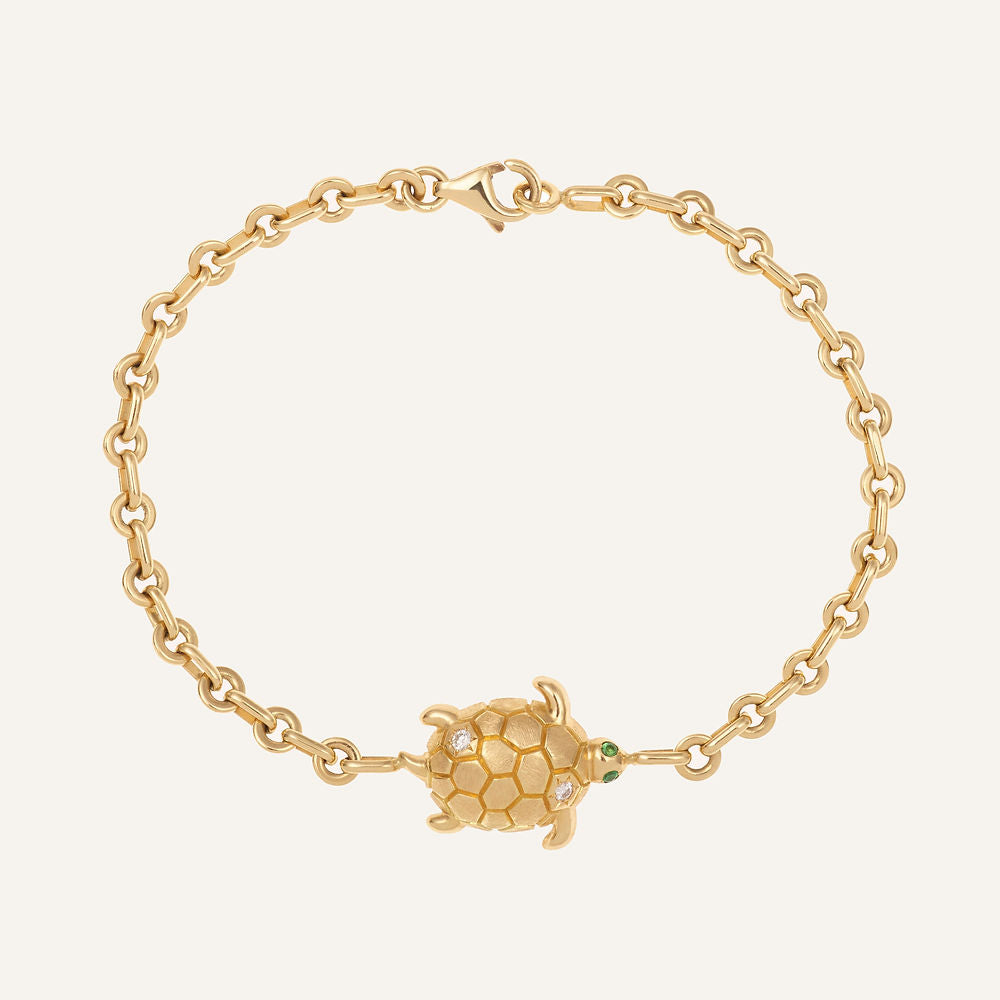 Bracelet Donatello or jaune, diamants et tsavorites