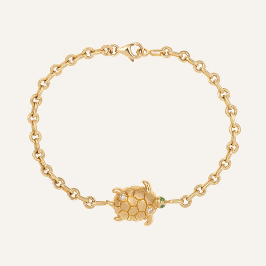 Bracelet Donatello or jaune, diamants et tsavorites