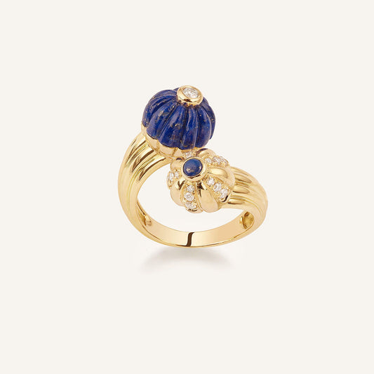 Bague Double Gelato, or jaune, lapis-lazuli et diamants