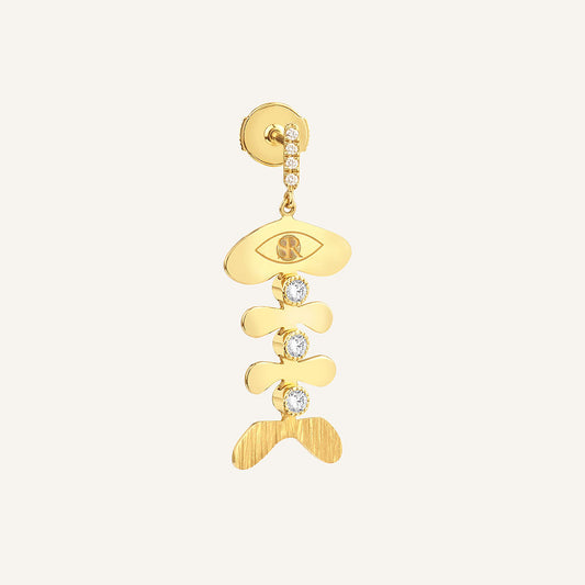 Pendant d’oreille Othello, or jaune et diamants