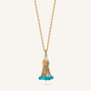 Polpo pendant, yellow gold, turquoise and tsavorite pearl