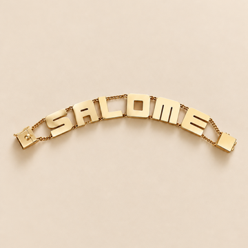 Bracelet Alpha Omega, or jaune, 6 lettres
