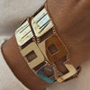 Bracelet Alpha Omega, or jaune, 6 lettres