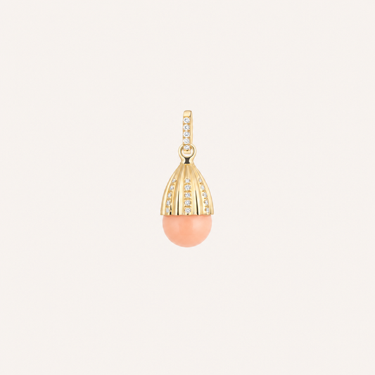 Pendentif Primo, or jaune, corail et diamants