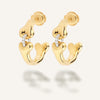 Bones hoop earrings, yellow gold and diamonds