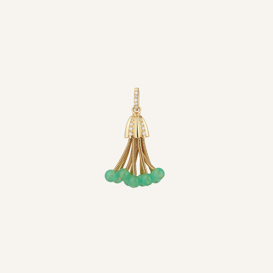 Polpo XL Pendant, yellow gold, chrysoprase beads and diamonds