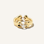Body & Bones ring, yellow gold and diamond 
