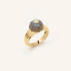 Gelato ring, yellow gold, labradorite and diamond