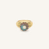 Gelato ring, yellow gold, labradorite and diamond