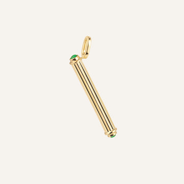 Pendentif Magic Stick, or jaune et émeraudes