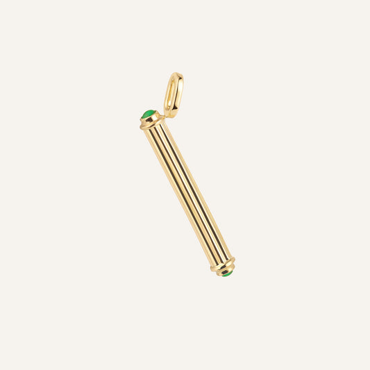 Pendentif Magic Stick, or jaune et émeraudes