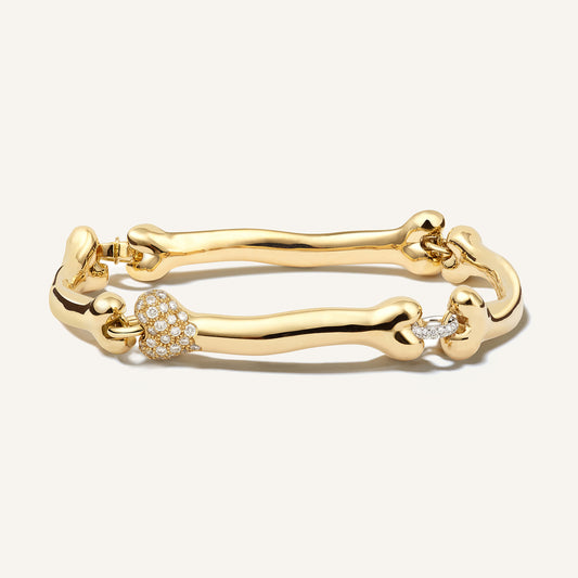 Body & Bones bracelet paved, yellow gold 
