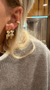 Bones hoop earrings, yellow gold and diamonds